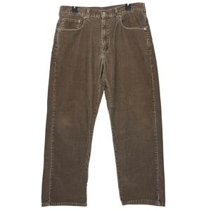 VTG‎ Y2K Levis CORDUROY Pants 569 Loose Straight 34x30 Baggy Wide Brown